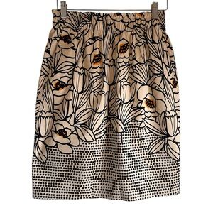 Donna Karan cotton floral pull on skirt elastic waist size S like new condition